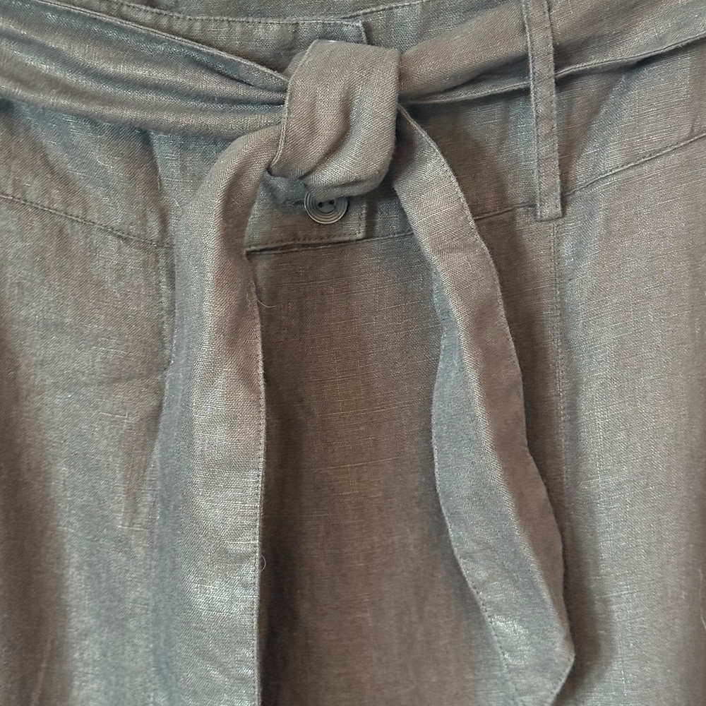 São Paulo Black Linen Wide Leg Pants Size 14 - Picture 4 of 5